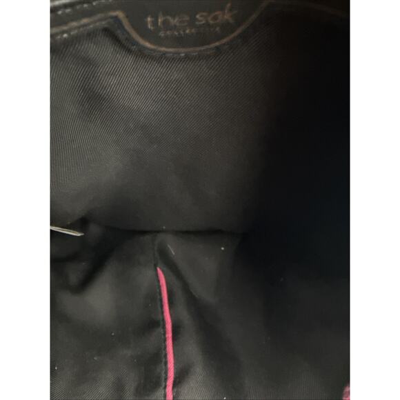 The Sak Collective Ladera Black Soft Leather Bag W/Tassel Crossbody A5 Hobo EUC - Picture 10 of 11